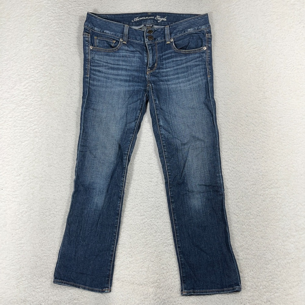 American Eagle Jeans Women 6 (31x25) Blue Denim Stretch Artist Flare Med Wash